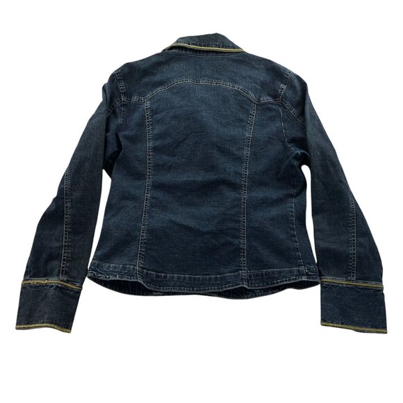 Metrostyle Womens Jean Jackeet Size 14 Collared Button Up Blue Denim Jacket Y2K - Picture 2 of 16
